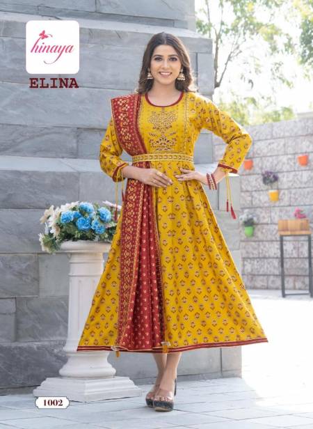 Hinaya Elina Vol 1 Heavy Festive Wear Wholesale Anarkali Kurtis With Dupatta Catalog